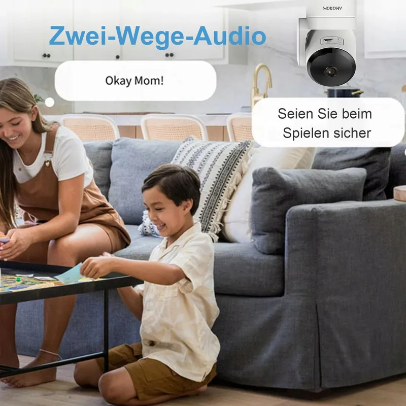 AMOROM Binnencamera 360 2K Alexa WiFi 2,4GHz 2 Stuks — foto 7