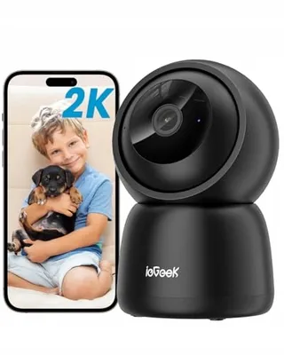 IEGEEK Binnencamera 2K 360° WiFi Bidirectioneel Audio Nachtzicht Alexa — miniatuur 1