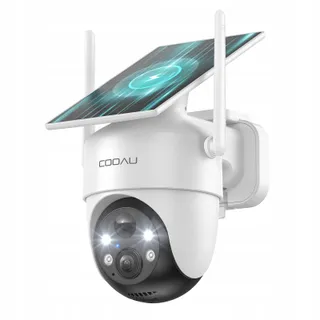 COOAU Bewakingscamera Buiten 2K Solar Draadloos 360° Audio Alexa — miniatuur 1