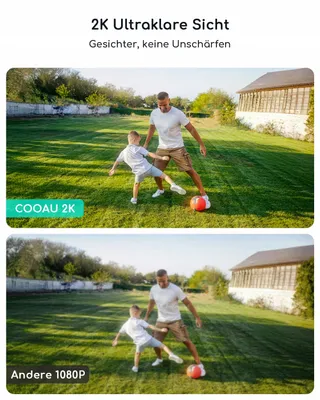 COOAU Bewakingscamera Buiten 2K Solar Draadloos 360° Audio Alexa — miniatuur 5