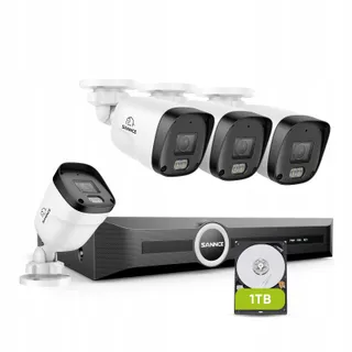 SANNCE PoE Camerasysteem 8CH NVR 4x 2K Waterdicht 1TB — miniatuur 1