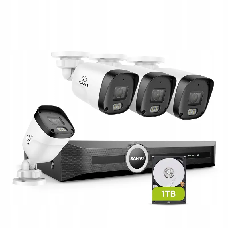 SANNCE PoE Camerasysteem 8CH NVR 4x 2K Waterdicht 1TB — foto 1
