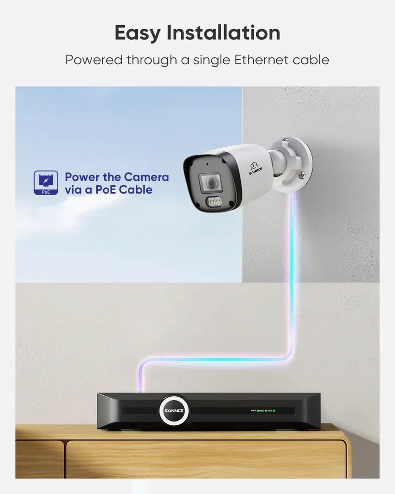SANNCE PoE Camerasysteem 8CH NVR 4x 2K Waterdicht 1TB — foto 7