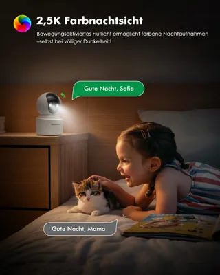 YESKAMOU Binnencamera 4MP 360 WiFi Accu voor Thuis — miniatuur 7