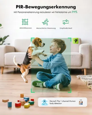 YESKAMOU Binnencamera 4MP 360 WiFi Accu voor Thuis — miniatuur 8