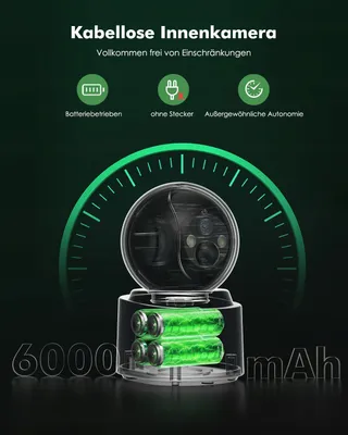 YESKAMOU Binnencamera 4MP 360 WiFi Accu voor Thuis — miniatuur 2