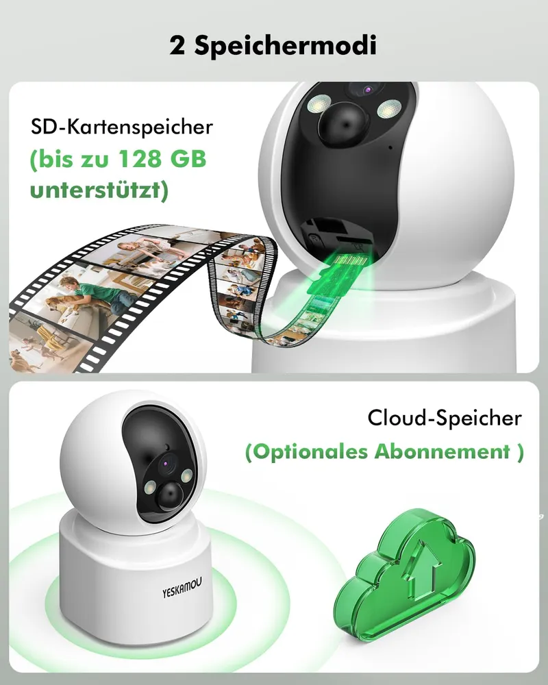 YESKAMOU Binnencamera 4MP 360 WiFi Accu voor Thuis — foto 9