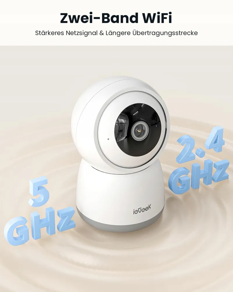 IEGEEK Camera 2K 360 WiFi 2-weg Audio Nachtzicht PIR Alexa — foto 2