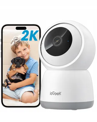 IEGEEK Camera 2K 360 WiFi 2-weg Audio Nachtzicht PIR Alexa — miniatuur 1