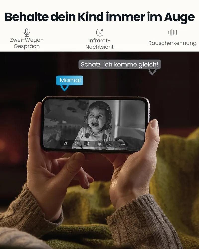 IEGEEK Camera 2K 360 WiFi 2-weg Audio Nachtzicht PIR Alexa — foto 6