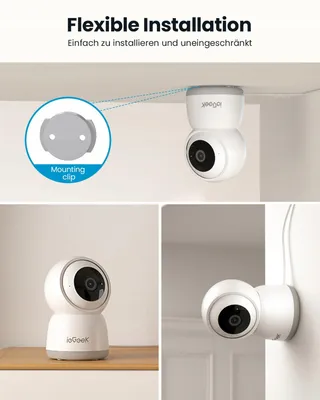 IEGEEK Camera 2K 360 WiFi 2-weg Audio Nachtzicht PIR Alexa — miniatuur 9