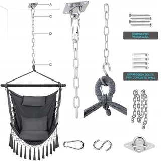 Hangstoel Tuin met 2 Kussens en Tas Kinderen Volwassenen — miniatuur 7