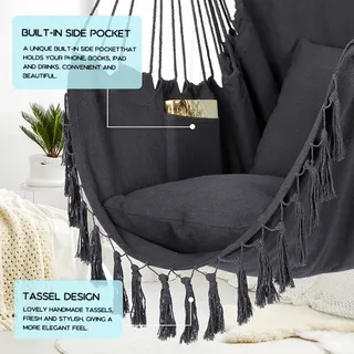 Hangstoel Tuin met 2 Kussens en Tas Kinderen Volwassenen — miniatuur 3