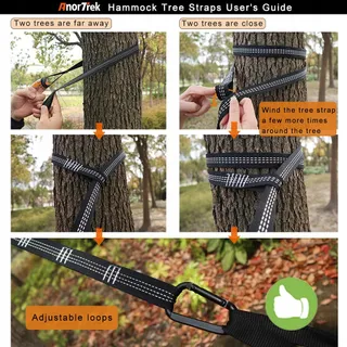 ANORTREK Lichtgewicht Draagbare Camping Hangmat met Boomriemen — miniatuur 3