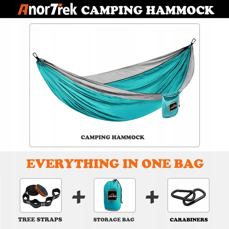 ANORTREK Lichtgewicht Draagbare Camping Hangmat met Boomriemen — foto 5