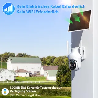 XEGA Bewakingscamera 4G LTE 2K 3MP Solar Draadloos SIM Audio — miniatuur 3