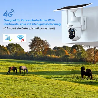 XEGA Bewakingscamera 4G LTE 2K 3MP Solar Draadloos SIM Audio — miniatuur 2