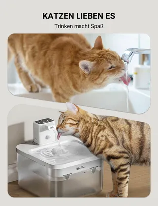 DOWNYPAWS Draadloze Kattenfontein 2.5L Automatisch Wit — miniatuur 5