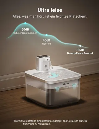 DOWNYPAWS Draadloze Kattenfontein 2.5L Automatisch Wit — miniatuur 8