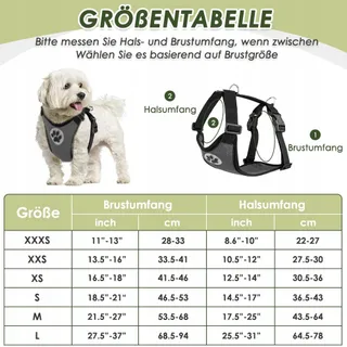 EYEIN Hondentuig Met Veiligheidsgordel Verstelbaar Grijs XS — miniatuur 2