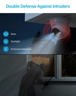 ZOSI 4K Buiten Dome Camera PoE met Netwerkkabel — miniatuur 4