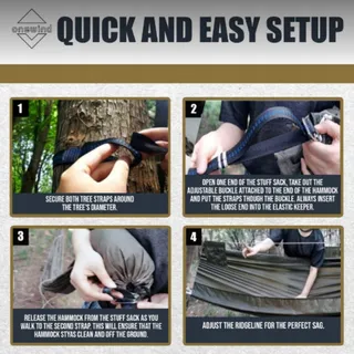 ONEWIND Dubbele Camping Hangmat Muggennet Ripstop Nylon — miniatuur 5