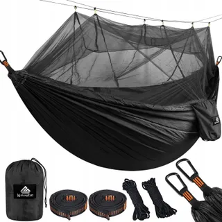 NATUREFUN Lichte Camping Hangmat Met Muggennet 300x200cm 300kg Nylon