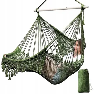 CHIHEE Grote Hangstoel Katoen Metalen Spreider Tuin Interieur
