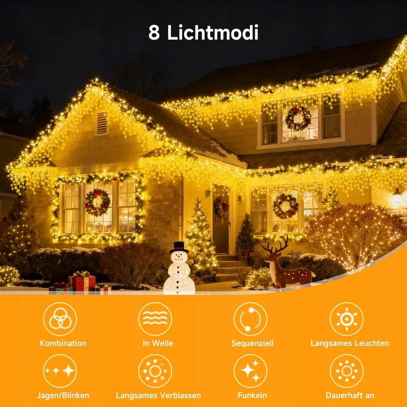 WOWDSGN IJsregen Kerstverlichting 515LED 17M Timer 8 Standen — foto 2