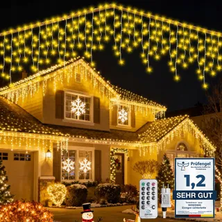 WOWDSGN IJsregen Kerstverlichting 515LED 17M Timer 8 Standen — miniatuur 1