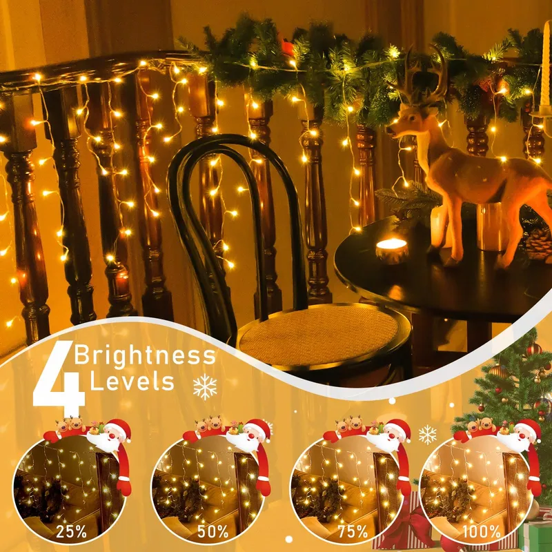 AURIOSTAR Kerstverlichting 125M 486LED Warmwit Afstandsbediening Timer — foto 6
