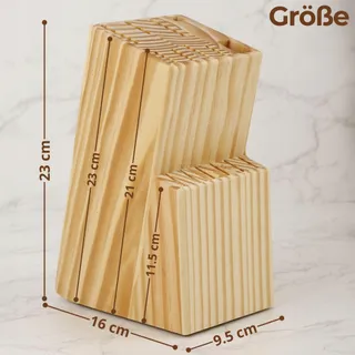 Universeel Houten Messenblok 15-delig Grenenhout — miniatuur 3