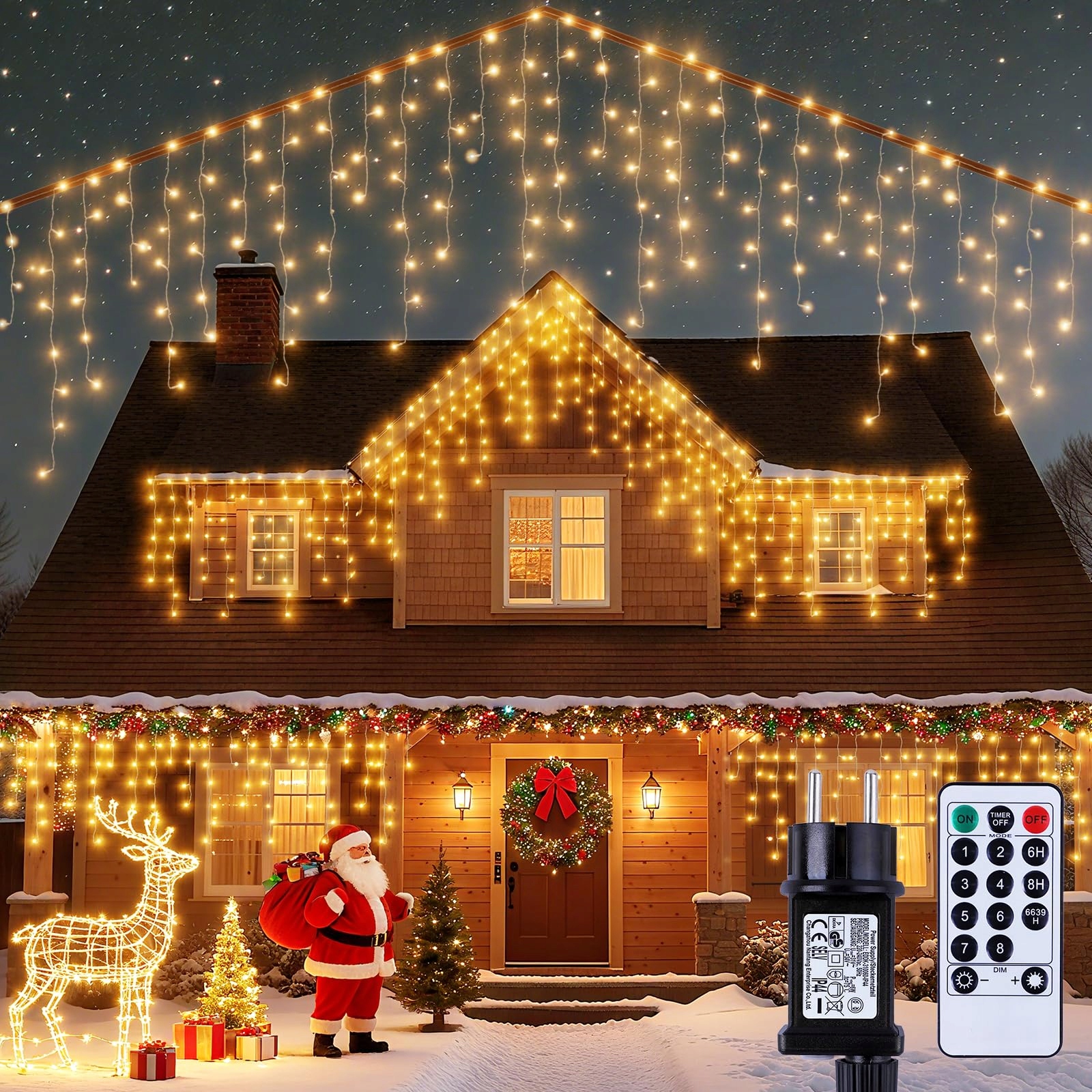 UODIR Kerstlichtketting Buiten 7,5m 306 LED 8 Modi IP44