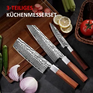 YOTSUBA Damastmessenset 3-delig VG10 Staal Pakkaholz Handvat — miniatuur 6