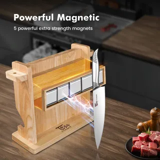 BLACK DOT Keukenmessenset Magnetisch Blok Roestvrij Staal — miniatuur 2