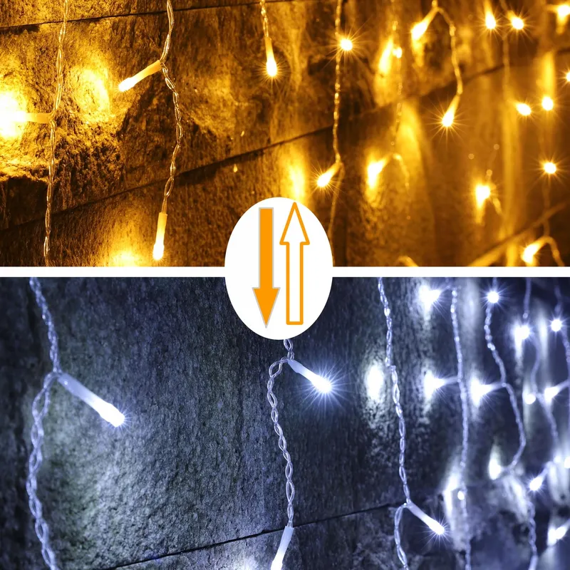 YOSION Lichtgordijn 300 LED 9m Warmwit Wit Buiten — foto 5