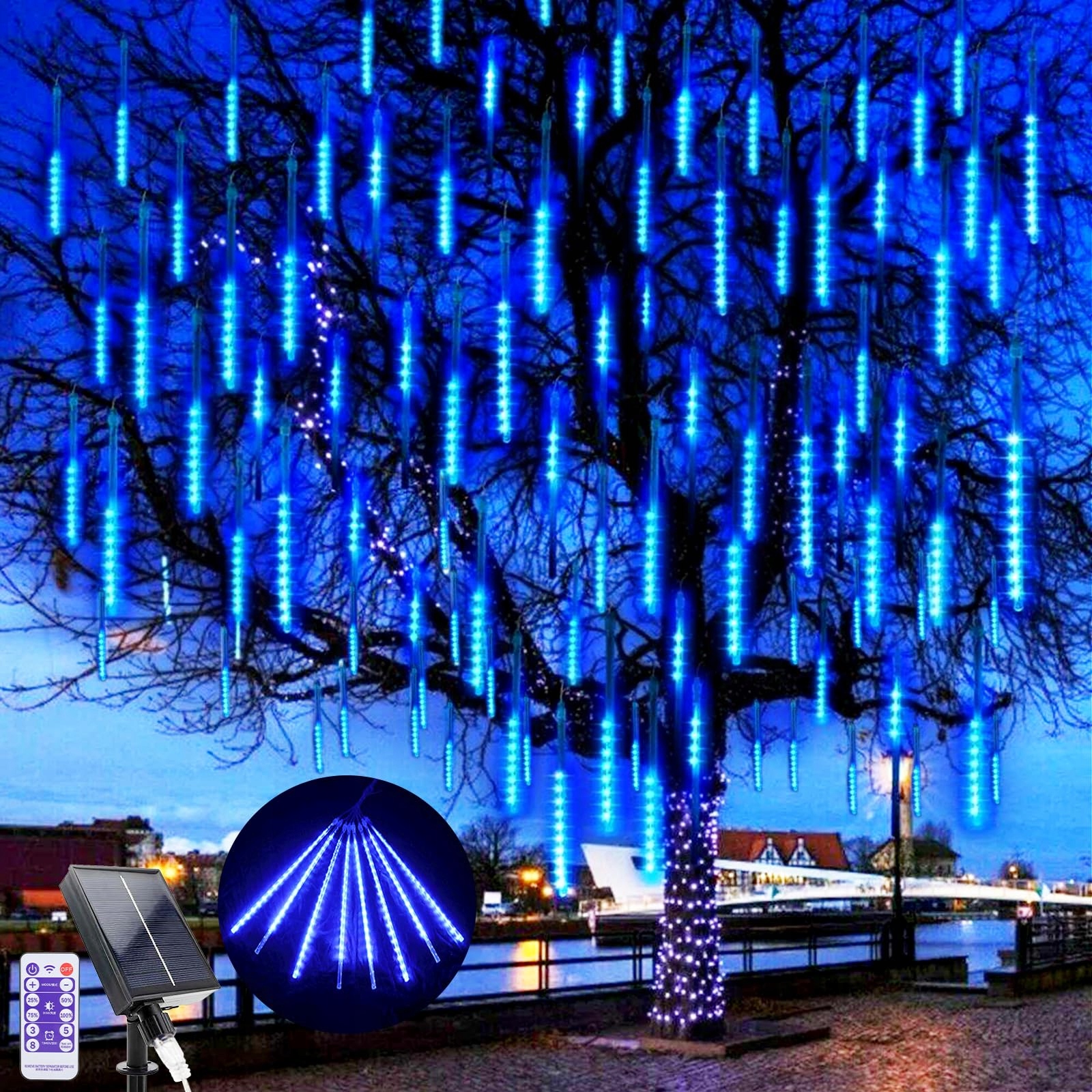 LED Solar Meteoor Lichtketting 240LED Waterdicht Kerstboom