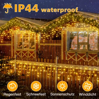 OLLNY Kerstverlichting Buiten 7,3M 216 LED Waterdicht Balkon Huis — miniatuur 5