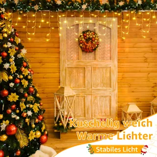 OLLNY Kerstverlichting Buiten 7,3M 216 LED Waterdicht Balkon Huis — miniatuur 4