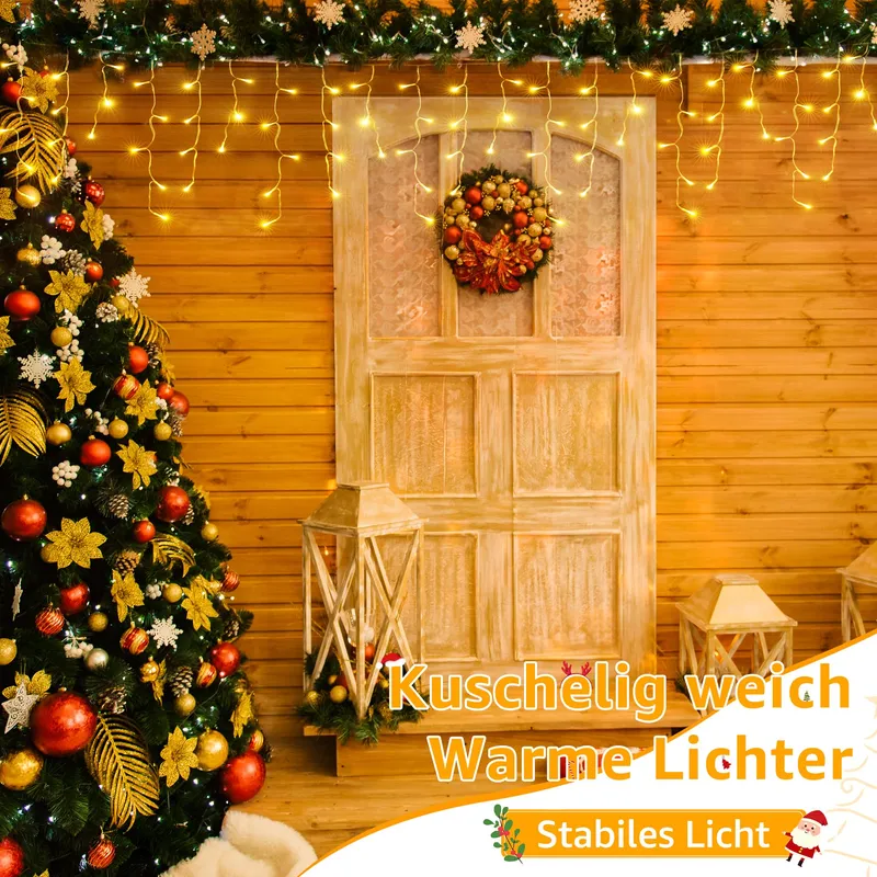 OLLNY Kerstverlichting Buiten 7,3M 216 LED Waterdicht Balkon Huis — foto 4
