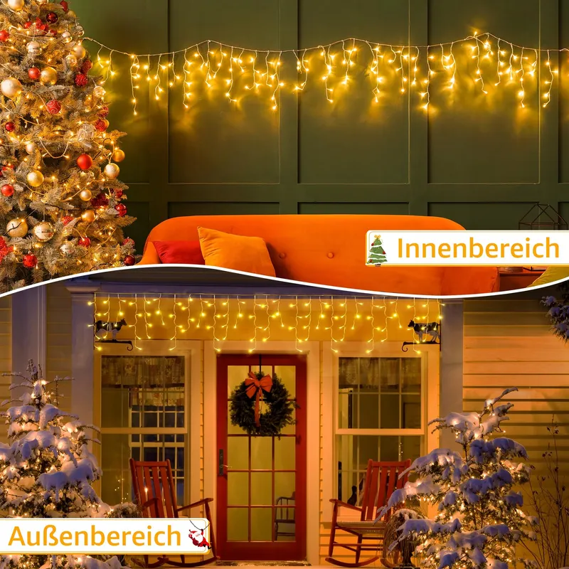 OLLNY Kerstverlichting Buiten 7,3M 216 LED Waterdicht Balkon Huis — foto 7