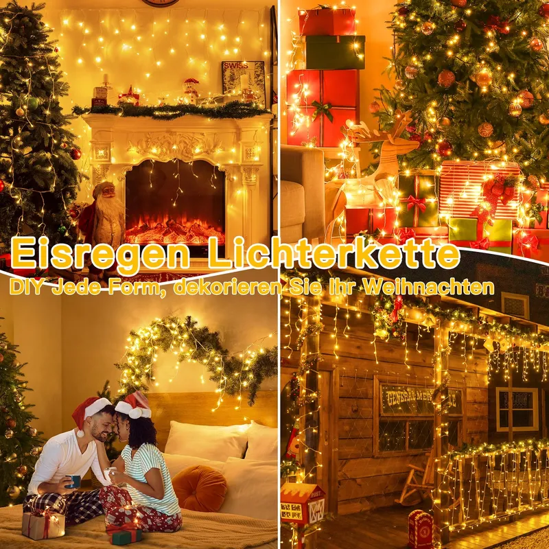 OLLNY Kerstverlichting Buiten 7,3M 216 LED Waterdicht Balkon Huis — foto 6
