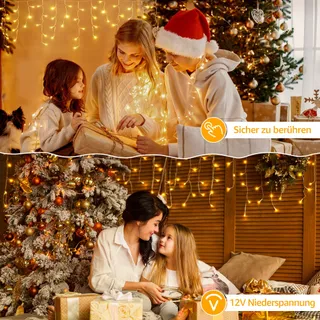 OLLNY Kerstverlichting Buiten 7,3M 216 LED Waterdicht Balkon Huis — miniatuur 8