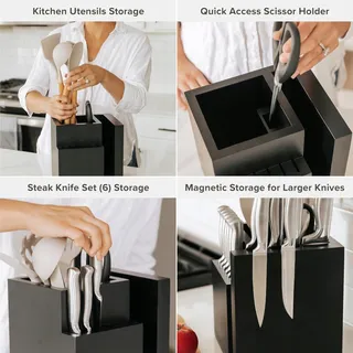 KITCHENEDGE Bamboe Magnetisch Messenblok Organizer — miniatuur 3