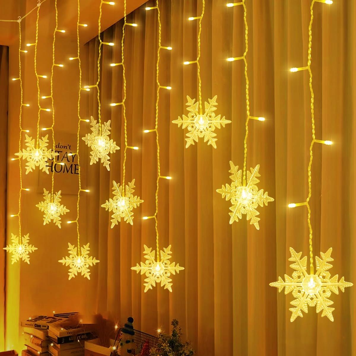 BELLAACHTUNG Lichtgordijn Sneeuwvlokken Warm Wit 3.6M Waterdicht