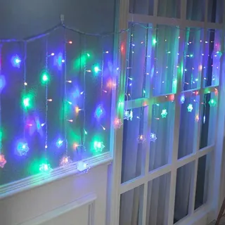 KLIGHTEN LED Lichtgordijn RGB 96 Sneeuwvlokken Afstandsbediening 3.5x0.65M — miniatuur 1