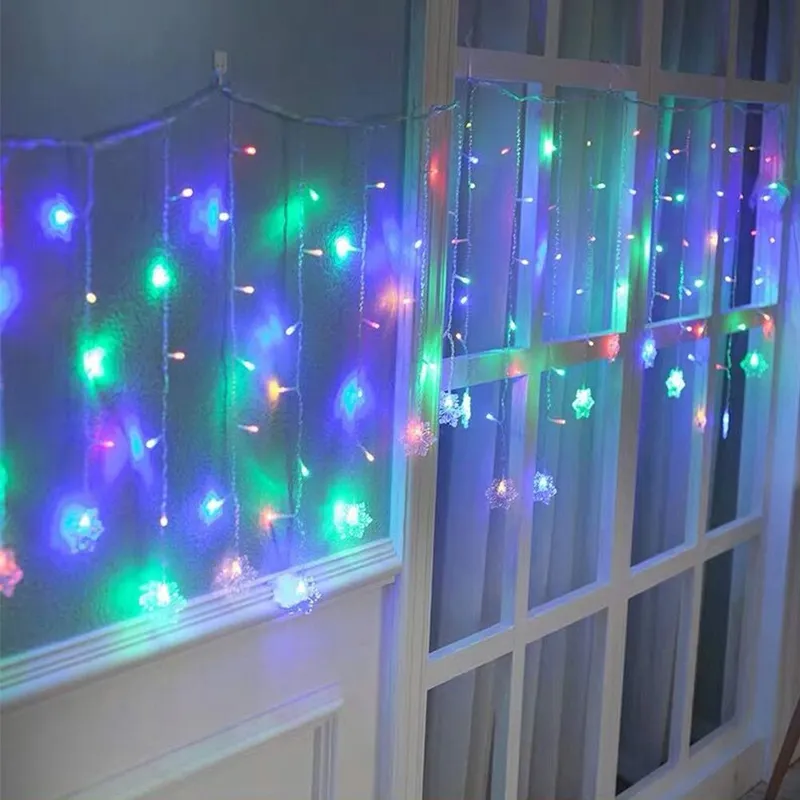 KLIGHTEN LED Lichtgordijn RGB 96 Sneeuwvlokken Afstandsbediening 3.5x0.65M — foto 1