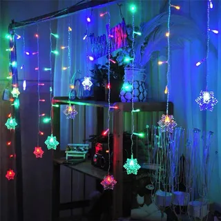 KLIGHTEN LED Lichtgordijn RGB 96 Sneeuwvlokken Afstandsbediening 3.5x0.65M — miniatuur 4