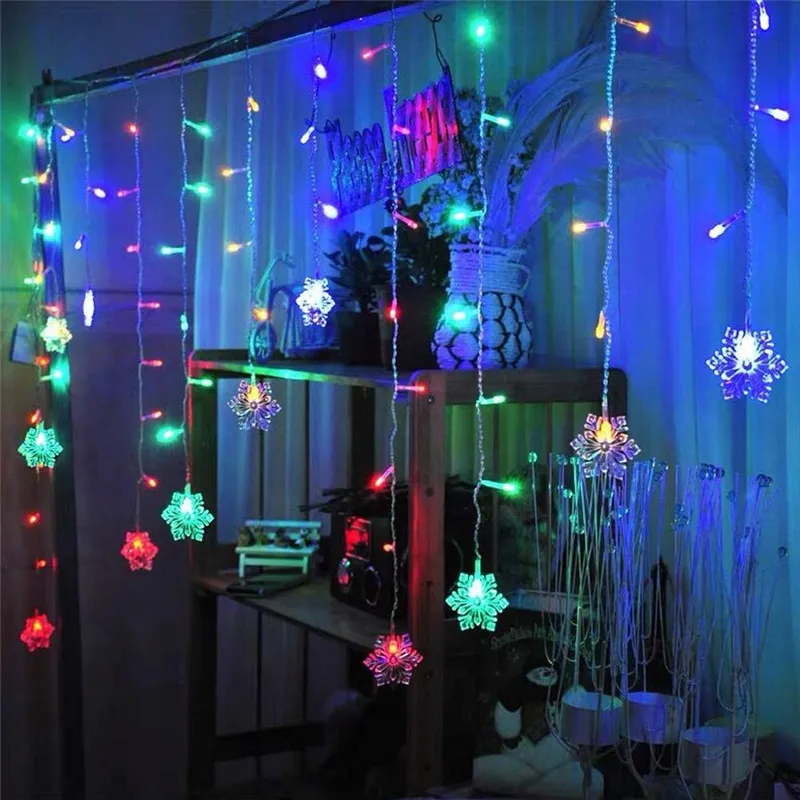 KLIGHTEN LED Lichtgordijn RGB 96 Sneeuwvlokken Afstandsbediening 3.5x0.65M — foto 4