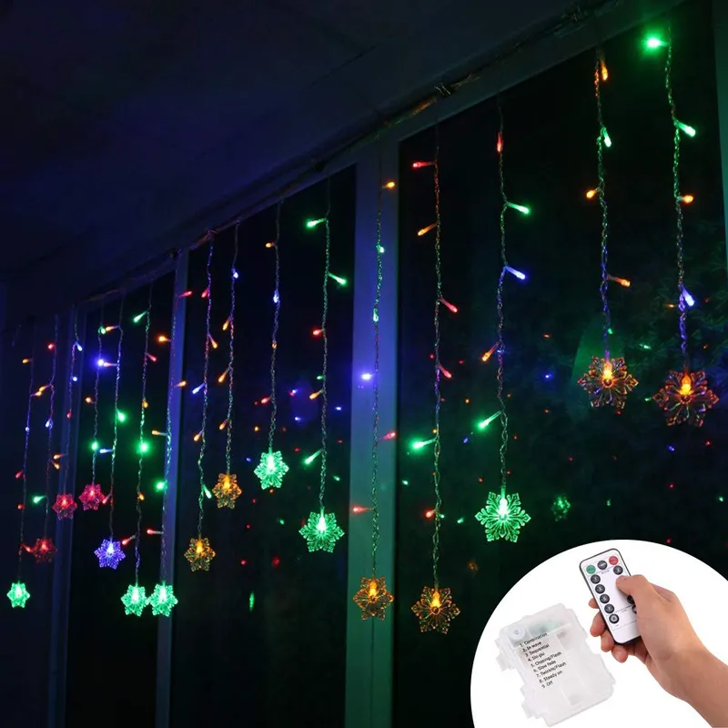 KLIGHTEN LED Lichtgordijn RGB 96 Sneeuwvlokken Afstandsbediening 3.5x0.65M — foto 2